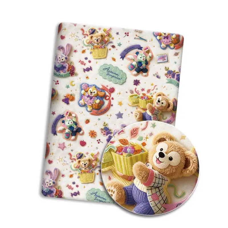 coussin décoratif enfantin motif lapin ours coeur étoile rose violet beige blanc coton