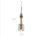 lampe suspendue transparente cuivre moderne chambre salon éclairage minimaliste câble rond cylindrique