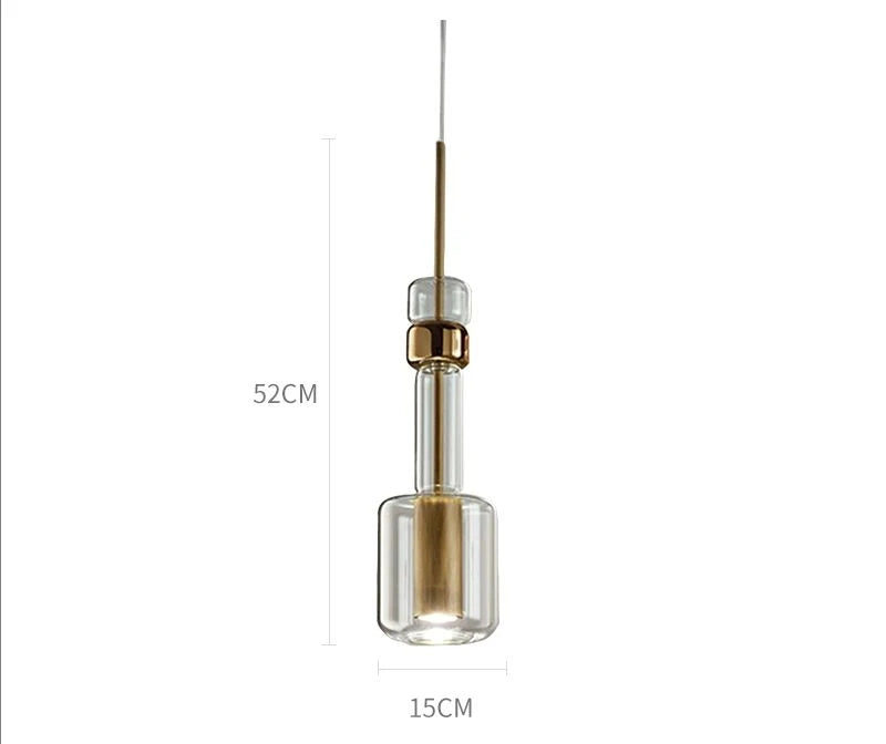 lampe suspendue transparente cuivre moderne chambre salon éclairage minimaliste câble rond cylindrique