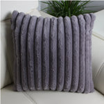 taie d'oreiller moderne rayée coussin plush blanc respectueux environnement simple hospitalière 45x45cm