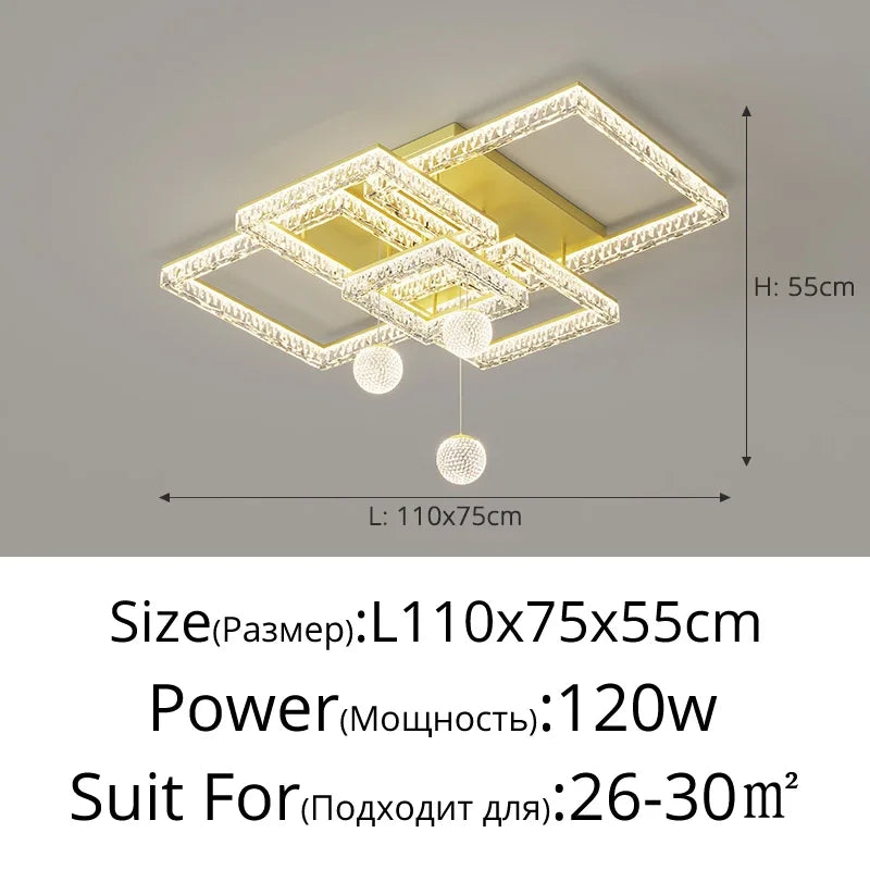 plafonnier led moderne noir doré blanc cristaux élégant boule lumineuse