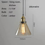 suspension lumineuse industrielle vintage transparente ampoule filament dorée câble suspendu chambre salon