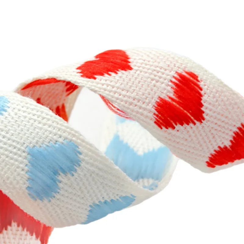 ruban jacquard cœurs polyester blanc rubans diy bouquets ornements capillaires décoration chaussures chapeaux sacs