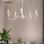 lustre classique blanc 51cm 46cm fleur lotus chaîne ajustable ampoules E14 autonome