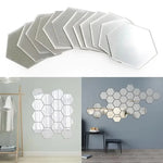 miroirs hexagonaux modernes argent doré adhésifs auto collants amovibles acrylique translucides décoration murale maison