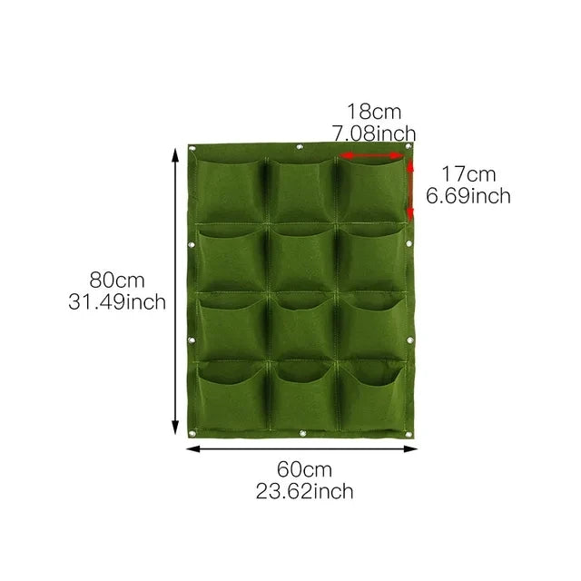 sac plantes muraux 18 poches feutre non tissé vert pratique moderne anneaux métalliquesextérieur