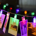 guirlande lumineuse multicolore pinces linge transparentes festives decoration mariage led photos