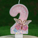 bougies anniversaire chiffres rose blanches paillettes décoratives adhésives boîte rangement support plastique enfants festive