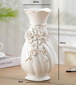 vase porcelaine céramique fleurs relief blanc classique moderne décoration table