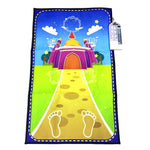 tapis prière islamique acrylique motifs géométriques kaaba moderne rose bleu marine