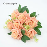 bouquet roses artificielles violet rose orange blanc moderne exposition extérieur soie
