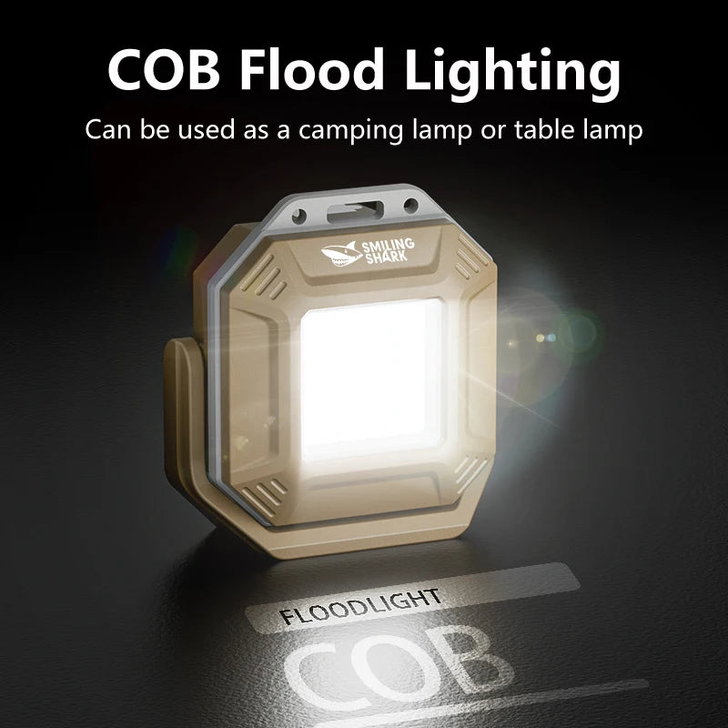 lampe travail rechargeable kaki noir texturée robuste industrielle pliable aimant stroboscope multiple couleurs