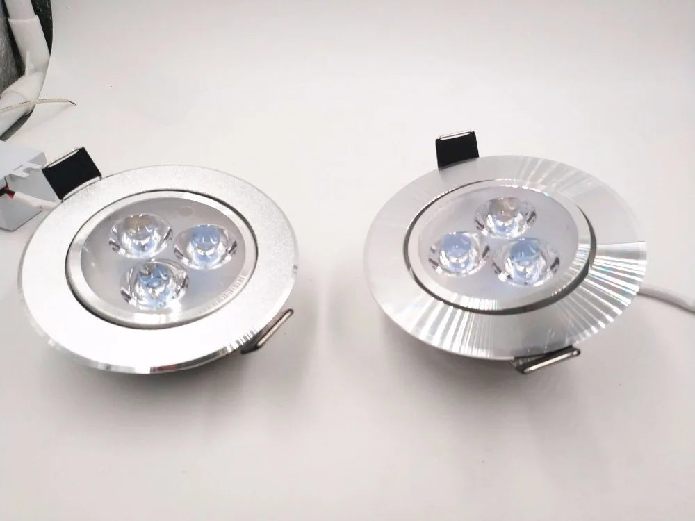 Spot LED argenté moderne surface gravée clips fixation câble d'alimentation 85 240V