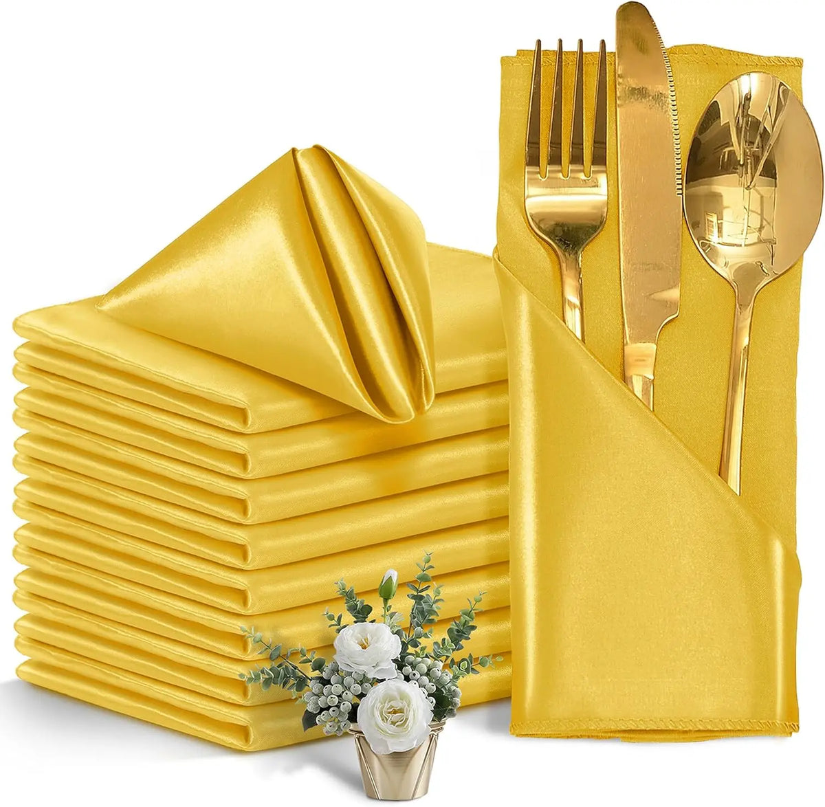 serviettes table satin rouge modernes 12 pièces cuisine mariage fêtes