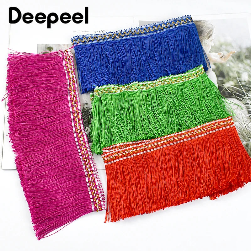 franges décoratives rubans frisés polyester rouge bleu rose jaune vert 10cm textiles decoration
