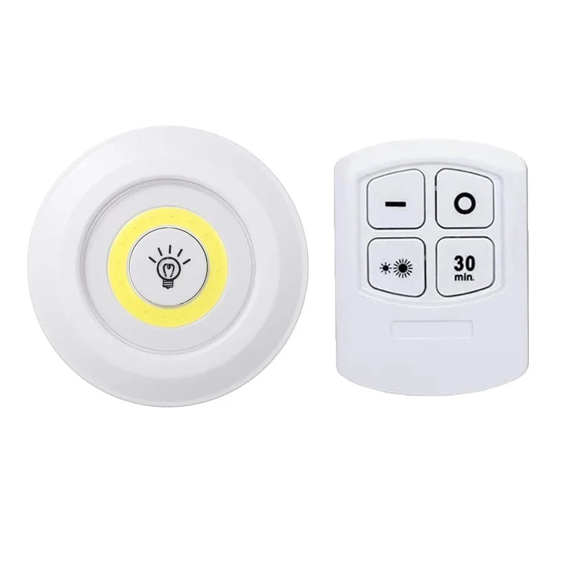 lampe led veilleuse blanc moderne adhésive batterie commandes distante luminosité réglable chambre salle bain