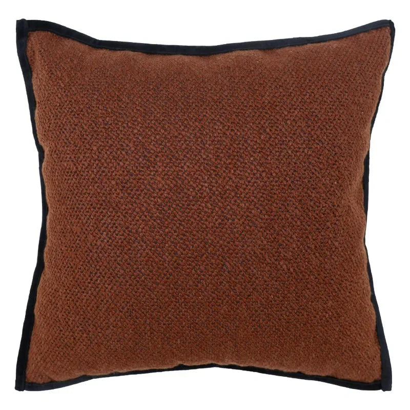housse coussin carré contemporain marron noir blanc motif géométrique opacité adhésive 45x45cm