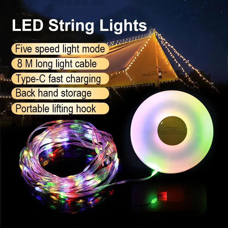 ruban lumineux led multicolore rechargeable 8m adhésif moderne camping mariage noël