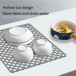 tapis drainage silicone coquillage moderne gris fond évier résistant rayures epais