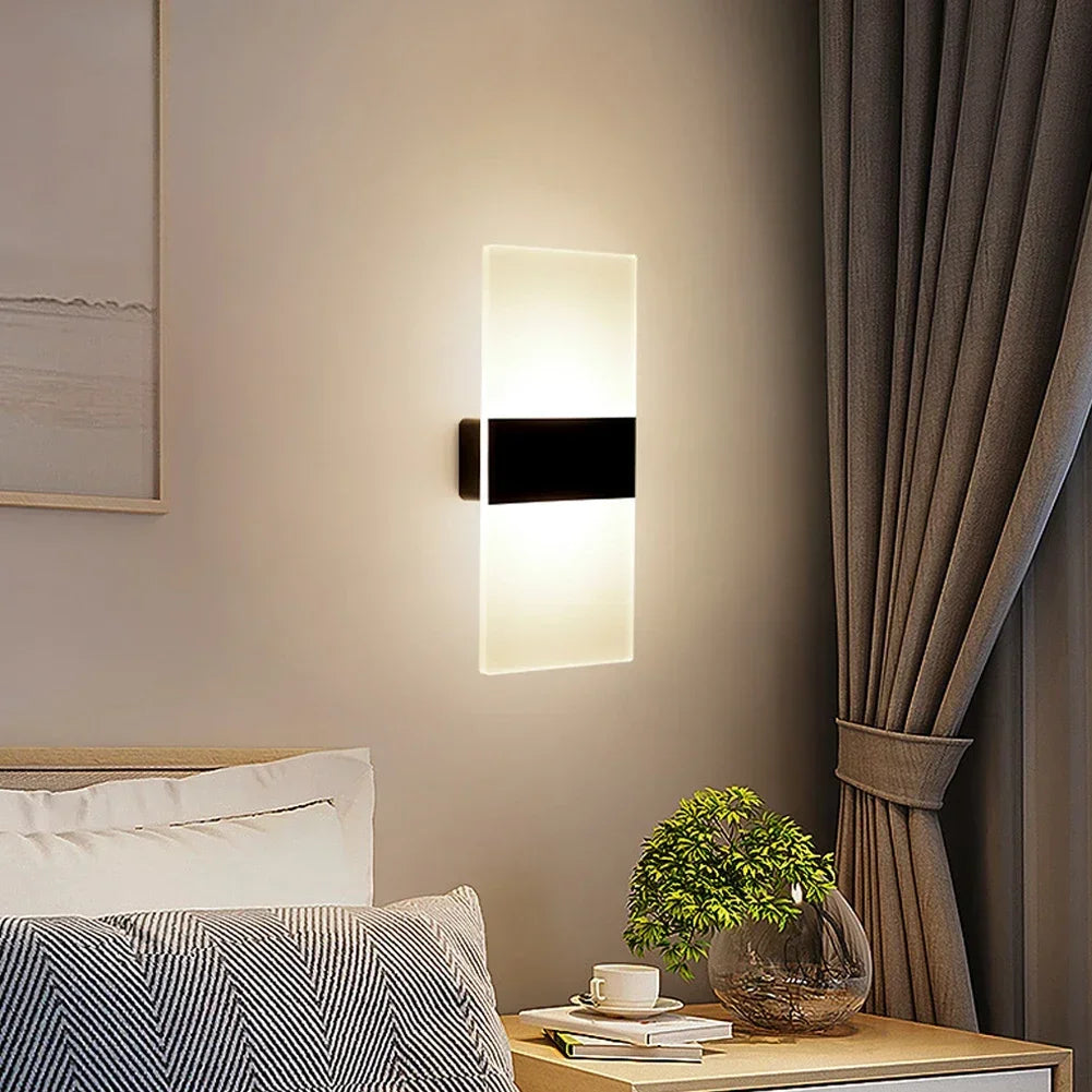 lampe murale rechargeable capteur mouvement blanc noir rectangle led moderne minimaliste interrupteur tactile