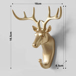 porte clefs mural animal or réaliste moderne éléphant rhinocéros cheval cerf bison PVC decoration