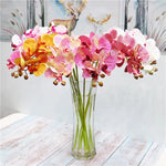 bouquet fleurs artificielles orchidées modernes orange rose blanc intérieur décoration maison anniversaire mariage