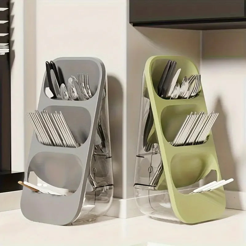 porte couverts transparent moderne gris vert rose cuillères fourchettes couteaux utilisation multiple réutilisable plastique