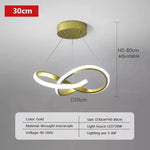 lampe suspendue moderne anneau entrelacés or noir blanc 24cm 30cm