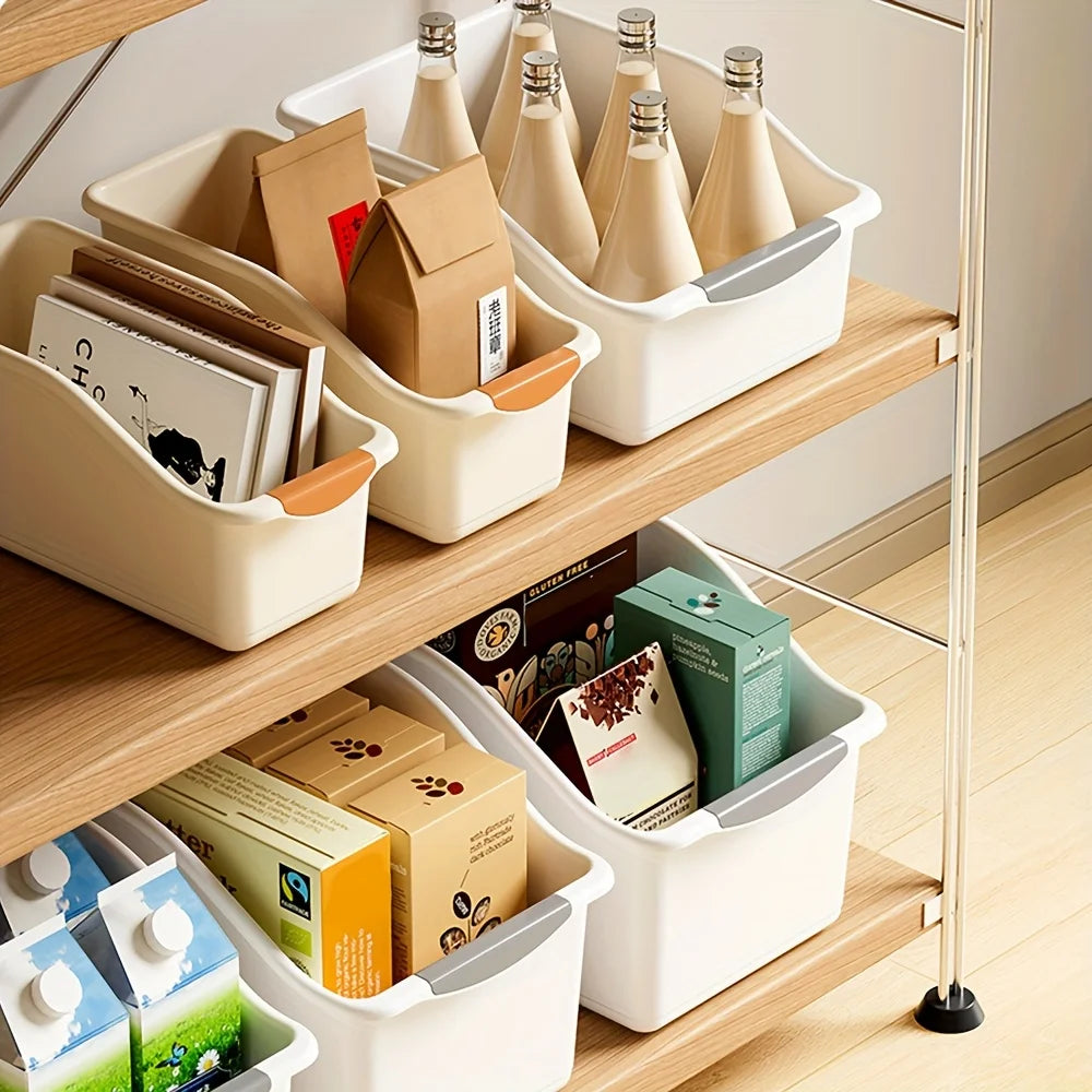 boîtes rangement blanc orange poignées moderne pratique cuisine organisation produits ustensiles durable