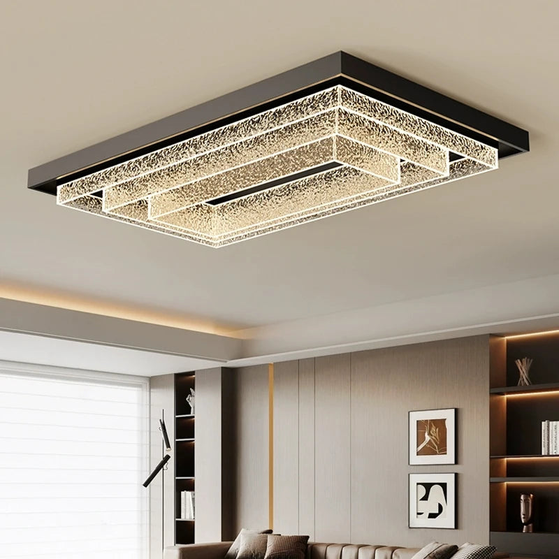 lampe moderne texture bois cristaux dorés noir opacité led tricolore