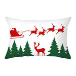 coussin Noël rouge motif rennes flocons neige décoration canapé salon fête hiver 30x50cm