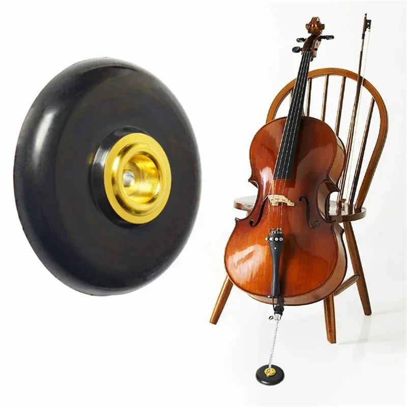 support violoncelle adhésif noir doré moderne 95mm diamètre 26mm hauteur