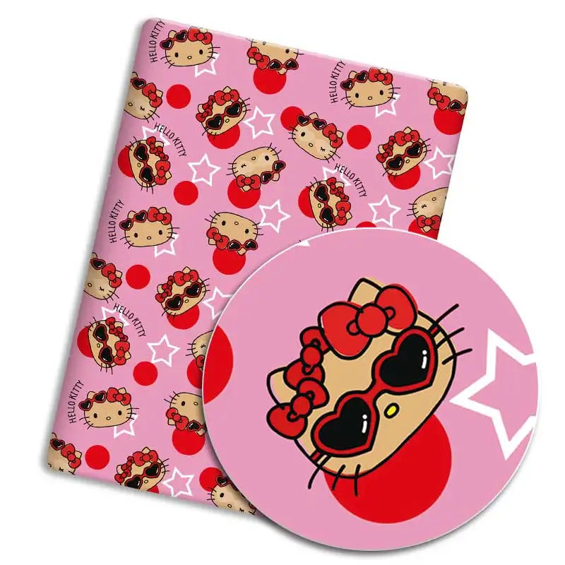 serviettes hello kitty motif coeurs ballons coton polyester résistant blanc rose vert jaune
