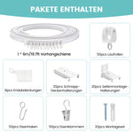 rideau barre pvc blanc moderne clips 5m pliable découpable latéral