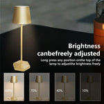 lampe table led rechargeable sans fil veilleuse tactile moderne noir bleu clair doré marron