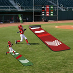 tapis entraînement baseball enfants rouge vert noir lignes repère antidérapant portable chevron ovales