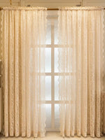 rideau beige clair dentelle motifs floraux translucide classique français fenêtre clips polyester moderne