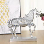 statuette cheval doré ornée strass art déco maison feng shui cadeau anniversaire noël pâques