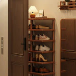 étagère chaussures moderne métal texture bois clair organisateur minimaliste gain place maison