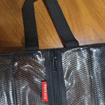 sac rangement chaussures gris transparent zip utilitaire réutilisable texture grillagée multifonctionnel antihumidité