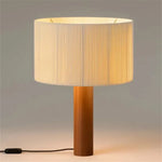 lampe table bois moderne blanc rayures finies éclairage salon chambre led interrupteur bouton