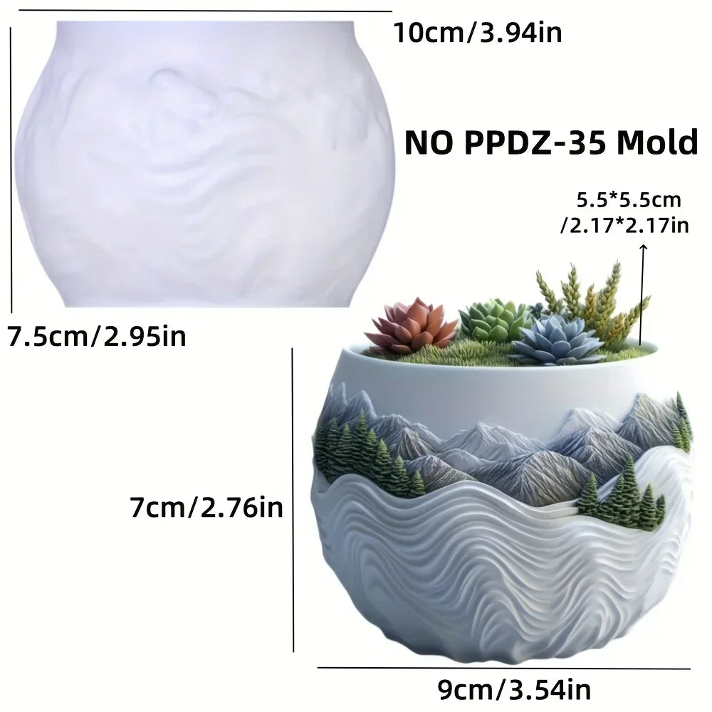 moule silicone cache pot crâne fleurs décoratif résine plante succulente jardin objet artisanal noir