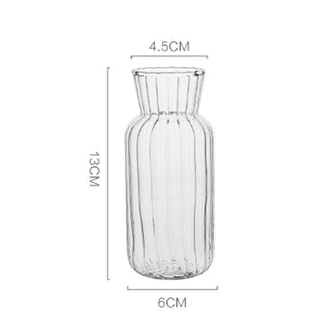 vases transparents rayures verticales classiques fleurs artificielles verre cristalintérieur pot fleur hydroponique arrangement table