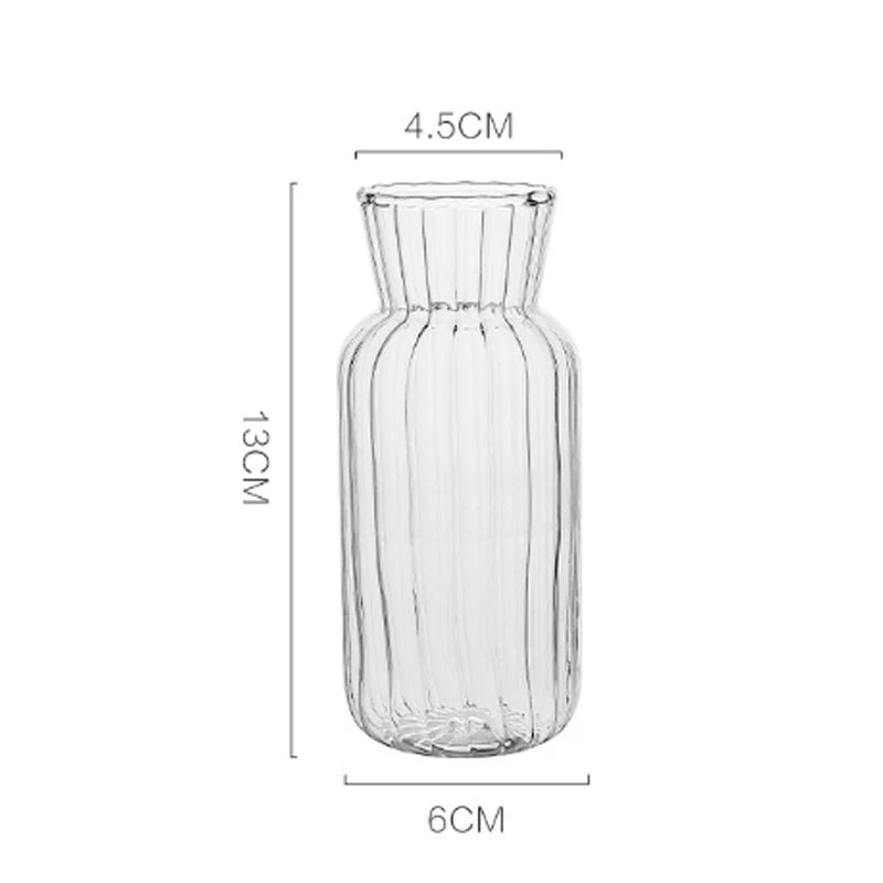 vases transparents rayures verticales classiques fleurs artificielles verre cristalintérieur pot fleur hydroponique arrangement table