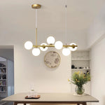 suspension luminaire moderne boule verre blanc translucide salon cuisine salle manger led noir