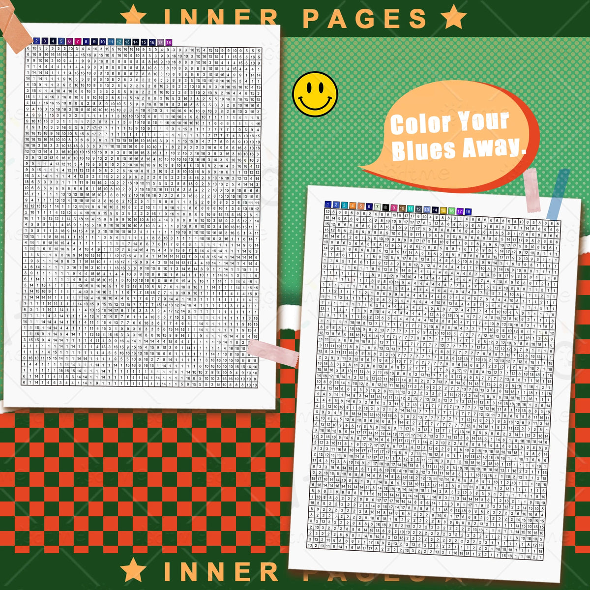 puzzle coloriage numero pixel art moderne multicolore instructions incluses 24 feuilles numérotées