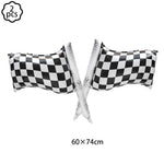 ensemble décoration anniversaire voiture course assiettes gobelets bannière table runner ballon géant papier