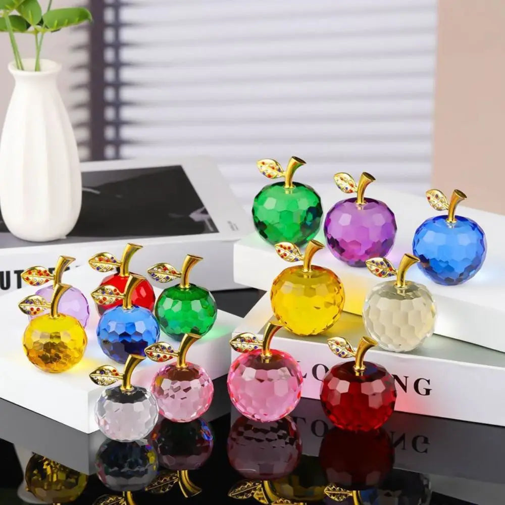 ornements verre pomme bleu vert rose rouge décoration moderne élégant strass