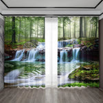 rideaux vert bleu blanc cascade forêt plage semi transparent européen natureôtel