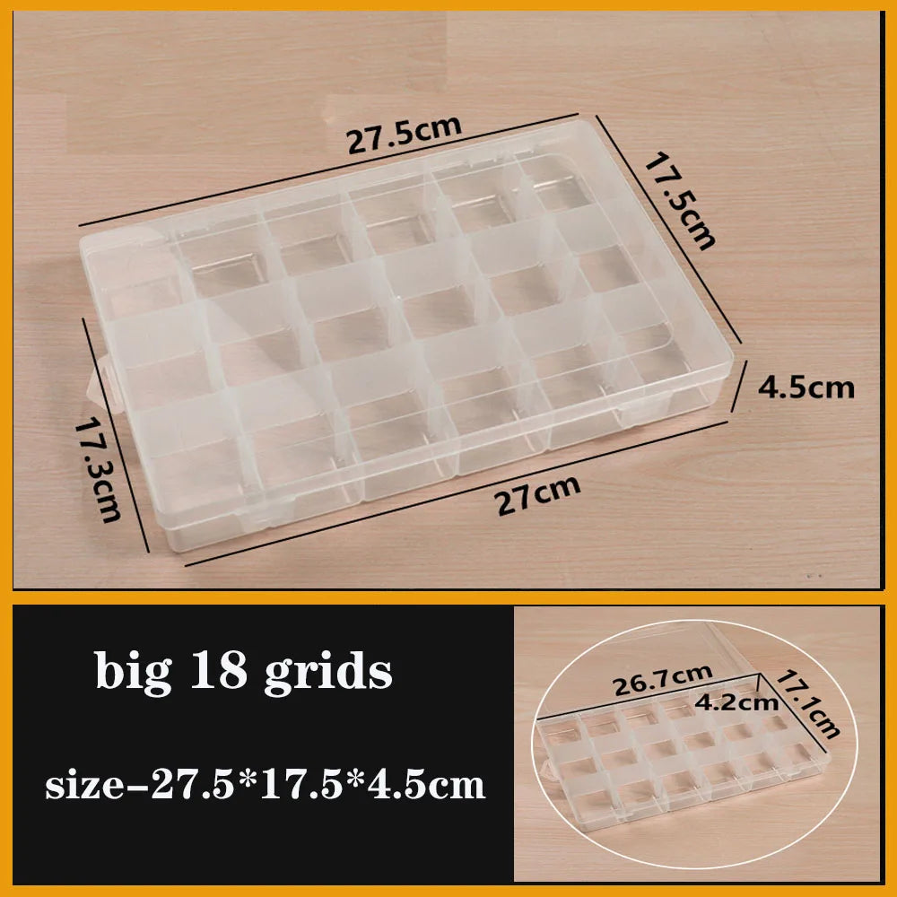 boite rangement plastique transparente compartiments ajustables bijoux petits objets divers